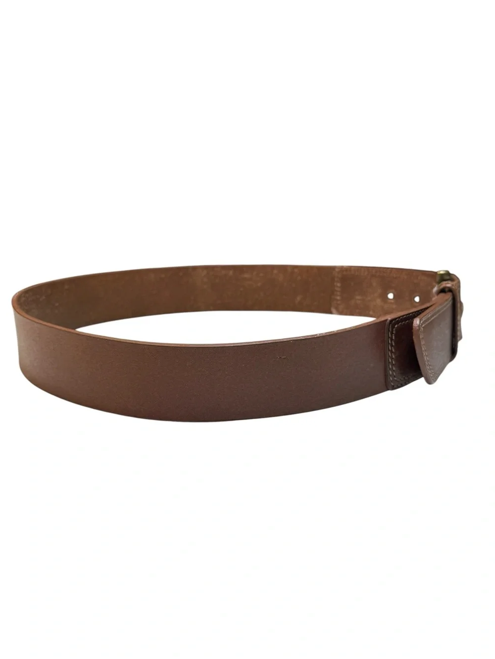 J. Crew Wide Brown Leather Rugged Casual Belt Large Brass Buckle Men's Size 32
